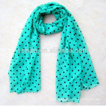 Fashion women 100 polyester dot pattern voile scarf